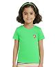 Plan B Cotton Knit Half Sleeves Unicorn Printed Tee - Dark Green