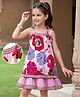 EARTHY TOUCH Cotton Woven Sleeveless Floral Printed Ethnic Dress - Multicolor