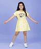 Kiddopanti Rayon Woven Half Sleeves Explore the World Text Printed & Patch Detailed Tie DyeDress - Yellow