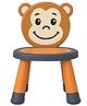 De Jure Fitness Detachable Baby Monkey Chair for Kids | Cute Monkey Design | Lightweight Plastic Study Seat for Toddlers 1-5 Years | Non-Slip Base, High Backrest, Easy Assembly Kids Chair