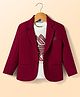 Dapper Dudes Woven Full Sleeves Blazer With Text Printed Inner Tee - Maroon