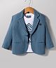 Dapper Dudes Woven Full Sleeves Blazer With Text Printed Inner Tee - Blue