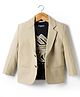 Dapper Dudes Woven Full Sleeves Blazer With Text Printed Inner Tee - Cream