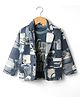 Dapper Dudes Woven Full Sleeves Smiley Printed Blazer With Text Printed Inner Tee - Blue