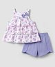 Babyhug Single Jersey Knit Sleeveless Top & Shorts Set With Floral Print - Multicolor