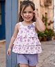 Babyhug Single Jersey Knit Sleeveless Top & Shorts Set With Floral Print - Multicolor
