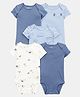 Carter's 100% Cotton Knit Half Sleeves Onesies Pack Of 5 ( Colour May Vary )