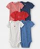 Carter's 100% Cotton Knit Half Sleeves Printed Onesies Pack Of 5 ( Colour May Vary)