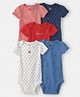 Carter's 100% Cotton Knit Half Sleeves Printed Onesies Pack Of 5 ( Colour May Vary)