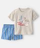 Carter's Knit Half Sleeves T-Shirt & Shorts Set With Bird Print (Color May Vary)