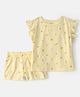 Carter's Cotton Knit Half Sleeves T-Shirt & Shorts Co-ord Set With Lemon Print (Color May Vary)