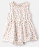 Carter's Cotton Knit Sleeveless Printed Frock With Bloomer - Offwhite