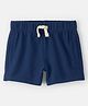 Carter's Cotton Knit Mid Thigh Length  Solid Colour Shorts- Blue