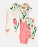 Carter's Cotton Knit Half Sleeves Tops & Pyjamas Co-ord Night Suits With Floral Print Pack of 2 - Multicolor