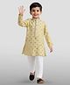 JBN Creation Rayon Woven Full Sleeves Sequins Embellished Abstract Embroidered Kurta & Pyjama Set - Yellow