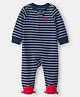 Carter's Cotton Knit Full Sleeves Footed Sleep Suit With Rhino Print - Blue