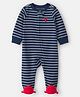 Carter's Cotton Knit Full Sleeves Footed Sleep Suit With Rhino Print - Blue