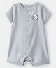 Carter's 100% Cotton Knit Half Sleeves Scorpion Printed Romper With Patch - Blue