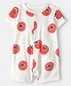 Carter's 100% Cotton Knit Half Sleeves Tropical Theme Printed Romper - OffWhite