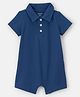 Carter's Cotton Knit Half Sleeves Solid Romper - Navy Blue