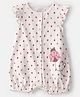 Carter's Cotton Knit Sleeveless Romper With Lady Bug Print & Embroidery - Cream