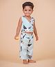 ZAMB-BO Cotton Woven Sleeveless Floral Printed Coordinating Reversible Top & Pant Set - Green
