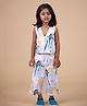 ZAMB-BO Cotton Woven Sleeveless Coconut Trees Printed Coordinating Top & Pant Set - Pink