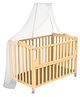 Autoru Wooden Multi-Functional Baby Cot C3 with Mosquito Net, Crib, Toddler Cot, Study Desk, Natural Wood