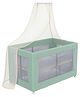 Autoru Multi-Functional Fabric Baby Crib C5 with Mosquito Net, Mint-Green.