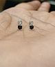 Eloish 925 Sterling Silver Stone Studded Earrings - Black