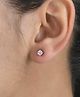 Eloish 925 Sterling Silver Stone Studded Earrings - Pink
