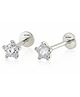 Eloish 925 Silver Star Designed Earrings - Silver