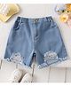 Mark & Mia Cotton Washed Distressed Shorts - Blue