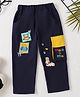 Mark & Mia Cotton Full Length Lounge Pant With Animal Embroidery - Navy Blue