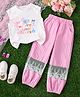 Mark & Mia Cotton Sleeveless Text Printed Top & Checkered Lounge Pant Set - Lavender
