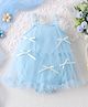 Mark & Mia Sleeveless Frock Style Onesie with Bow Applique - Light Blue