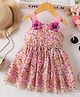 Mark & Mia Viscose Sleeveless One Piece Dress/Frock With Floral Print & Corsage - Multicolor
