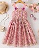 Mark & Mia Viscose Sleeveless One Piece Dresses/Frocks With Floral Print & Applique - Multicolor