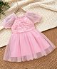 Mark & Mia Raglan Half Sleeves Sequinned Party Frock - Pink