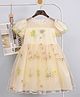 Mark & Mia Half Sleeves Floral Embroidered Party Frock - Cream