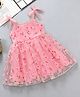 Mark & Mia Sleeveless Party Frock With Floral Applique - Pink
