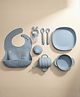 BabyStreet (Silicone Suction All in One Feeding Set) (FDA Approved, Mess Free Feeding, Non-Toxic, Non-Slip) (30x25x5 cm) - Cloud (Pack of 6)