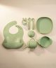 BabyStreet (Silicone Suction All in One Feeding Set) (FDA Approved, Mess Free Feeding, Non-Toxic, Non-Slip) (30x25x5 cm) - Olive (Pack of 6)