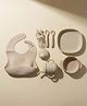 BabyStreet (Silicone Suction All in One Feeding Set) (FDA Approved, Mess Free Feeding, Non-Toxic, Non-Slip) (30x25x5 cm) - Vanilla (Pack of 6)