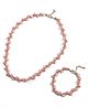 EARTHY TOUCH Female Jewellery Set Combo Bracelet and Neck Chain - Pink & Orange