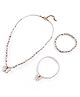 Babyhug Metal Necklace & Bracelet Jewellery Combo With Pearls & Butterfly Charms - White