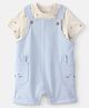 Carter's 100% Cotton Knit Half Sleeves Printed Dungaree With T-Shirt ( Colour May Vary )