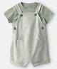 Carter's 100% Cotton Knit Half Sleeves Printed Dungaree With T-Shirt ( Colour May Vary )
