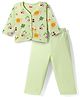 Babyhug Single Jersey Knit Full Sleeves Top & Leggings Set with Tropical Theme Print - Light Green