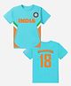KAVEE Pure Cotton Half Sleeves India Cricket Team Jersey 18 Text Printed Tee - Sky Blue